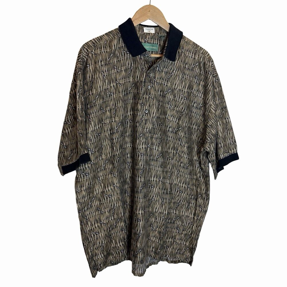 Michael Thomas Egyptian Nile Cotton Polo Men's X-Large Shirt Woven Vintage Eyes